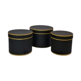Round Black Box with Golden Border