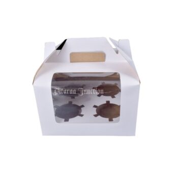 4-Cavity Cup Cake box(White)