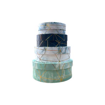 Foil Print Marble Round box