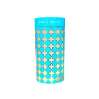 Tin Drum Box - Blue with Rangoli Print