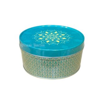 Tin Cookie box - Peacock Blue
