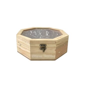 Hexagon Wooden Box with Acrylic Cover