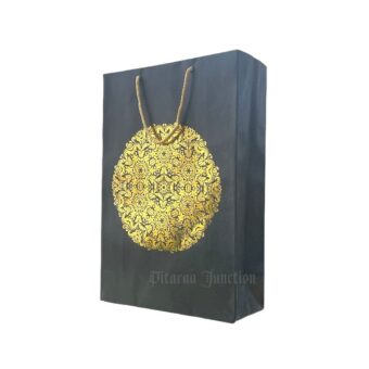Paper bag black with gold design