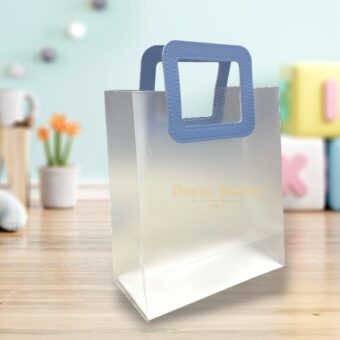 PVC Bags with square leather handle